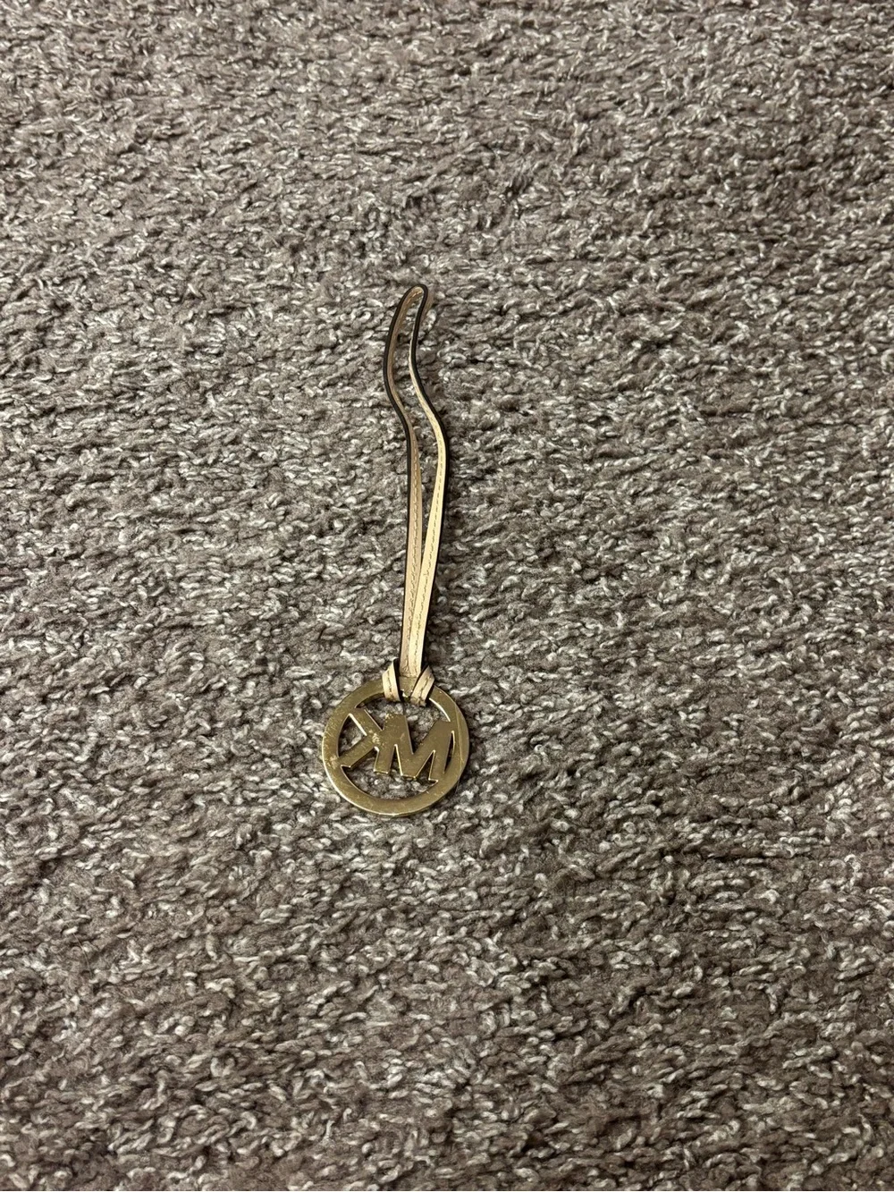 Michael Kors Gold MK Logo Charm with Tan Strap